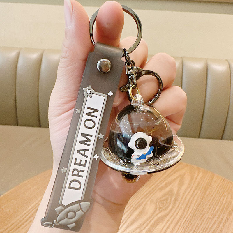 Wholesale Cartoon Floating Bottle Astronaut Car Quicksand Acrylic Keychain